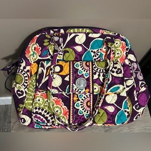 Vera Bradley Turnlock Bowler Bag Plum Crazy